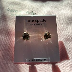 Rare Kate Spade Brown Cubic Zirconia Stone earrings in Rose Gold